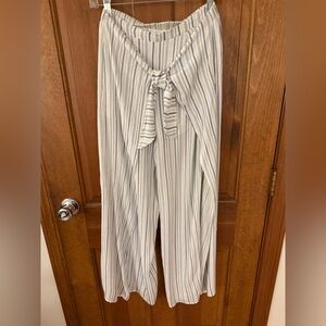 Lost + Wander Light Blue and White Striped Wide Leg Pants